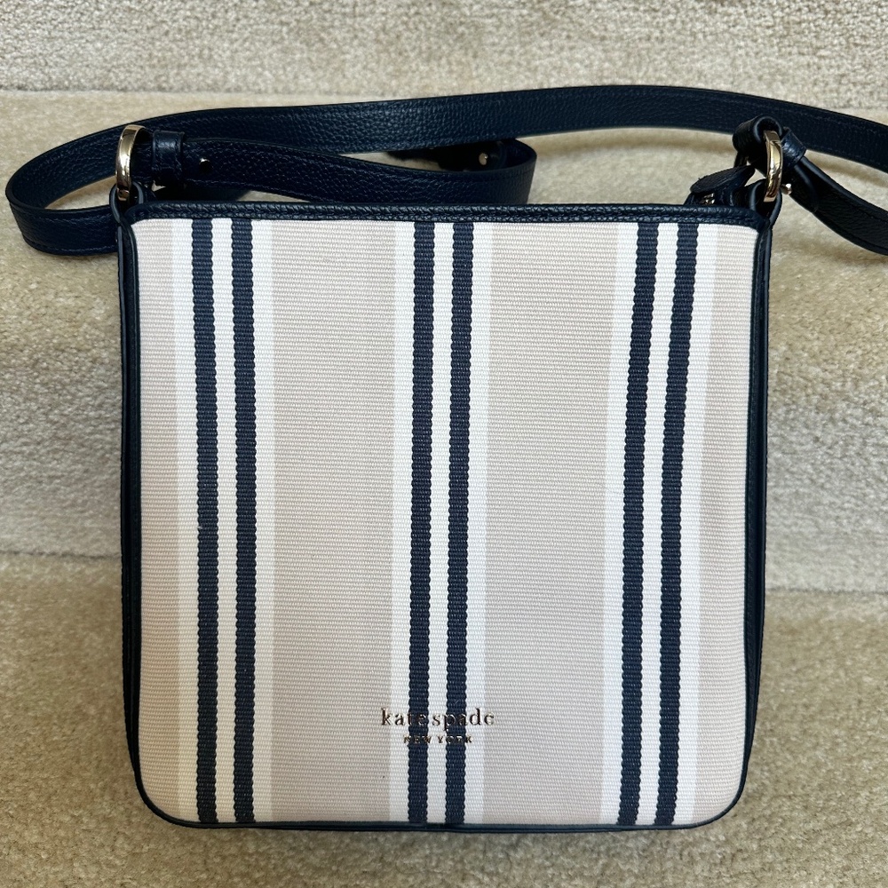 Kate Spade Hudson Striped Canvas Small Messenger Bag